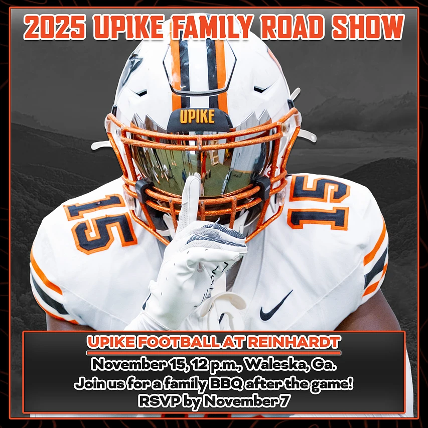 Logo for 2025 UPIKE Family Road Show - Football at Reinhardt University